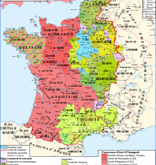 La France à la fin du XIIème siècle