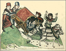 Accident de la route au Moyen Âge