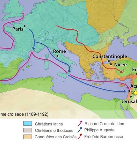 Carte de la Troisième Croisade-1189-1192