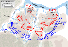 Plan de la bataille le 14 février