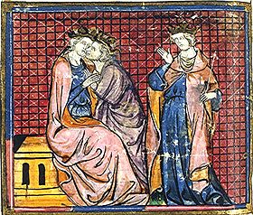 Hommage au roi Arthur, enluminure du 14ème siècle