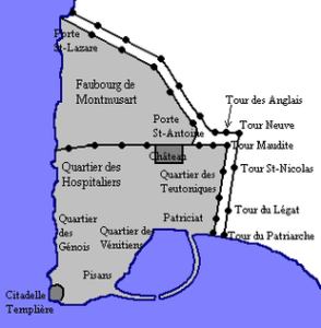 Plan de Saint-Jean-d'Acre au 12ème siècle